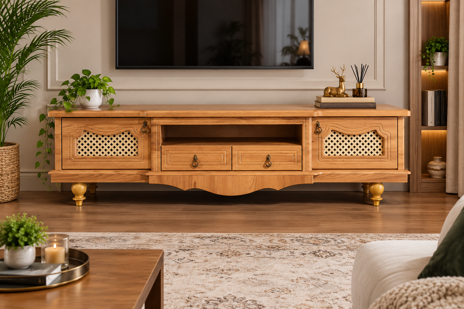 میز تلویزیون مدل حصیری کد 2